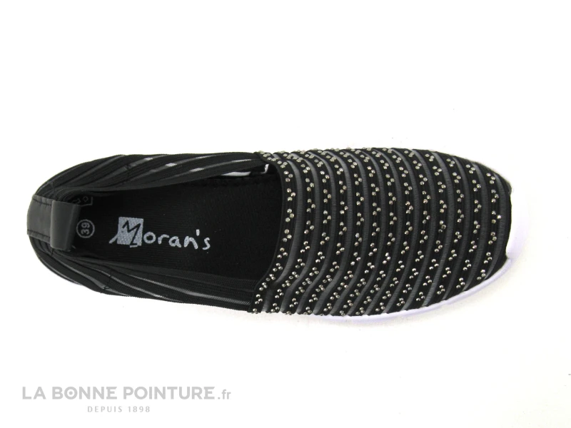 Morans KAKOSI Noir - Perles Argent - Elastique - Basket Slip On Femme – Image 3