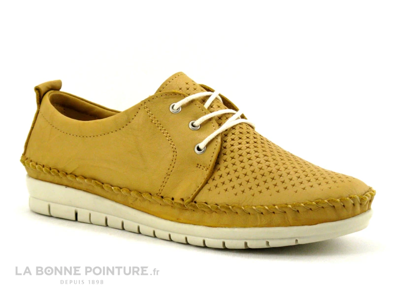 Morans MAGIKA Moutarde - Chaussure A Lacet Femme Cuir Jaune – Image 5