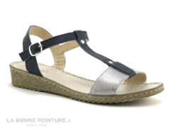 Morans VIDDY Marine Argent Bride Salome - Sandale Femme