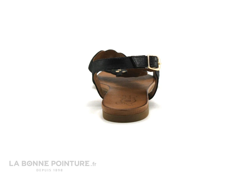 Com Un Point SHETRI Noir - Cercles Dores - Sandale Plate – Image 3