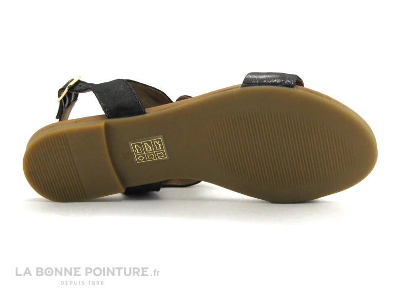 Com Un Point SHETRI Noir - Cercles Dores - Sandale Plate – Image 7