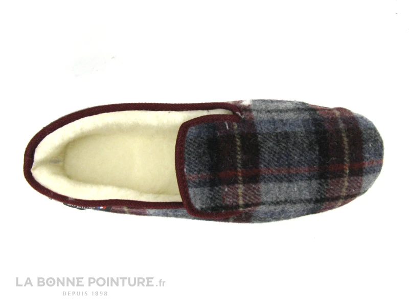 Airplum POLAINE Bordeaux Gris - Chausson Homme Fourre Laine – Image 3