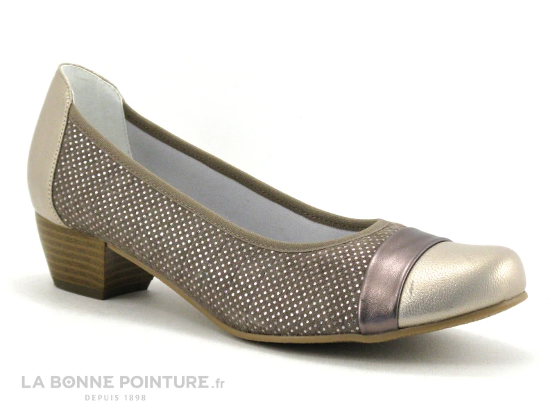 Inea RIO Taupe - Escarpin Petit Talon En Cuir – Image 5