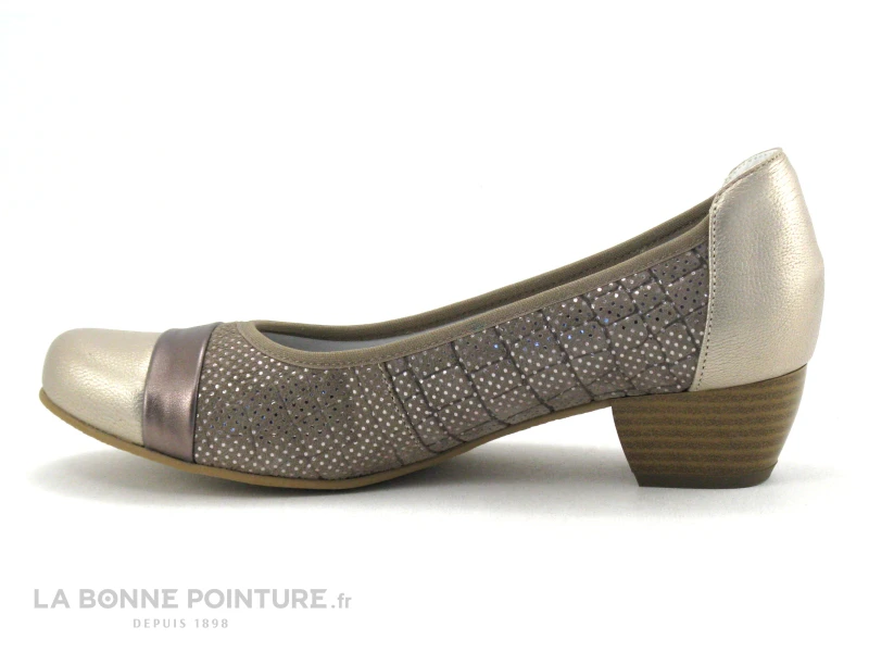 Inea RIO Taupe - Escarpin Petit Talon En Cuir – Image 3