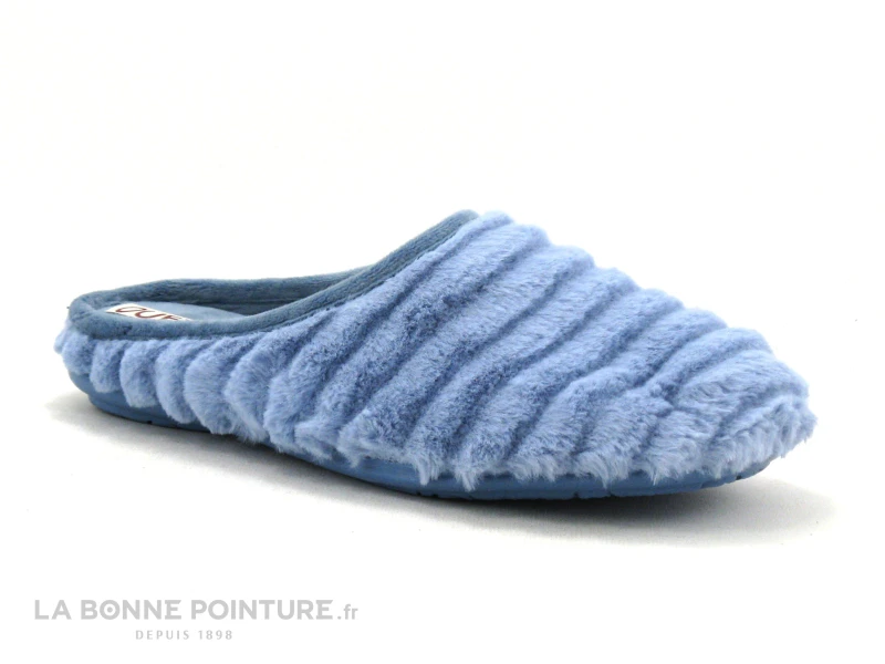 Ouf Tempo TELNET Ciel - Pantoufle Peluche Bleue - Femme