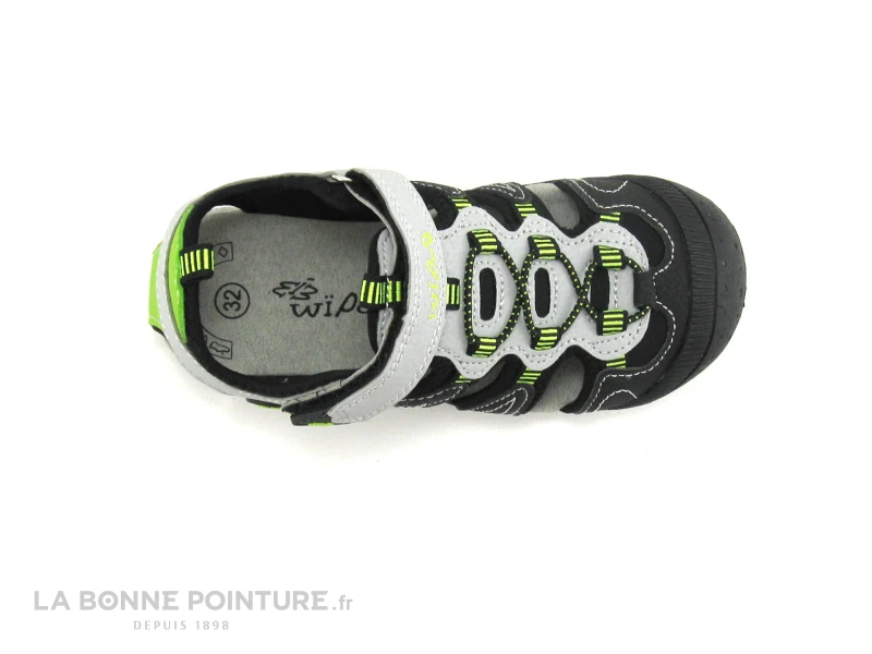 Wipop LINEA Noir Gris Lime - Sandale Sport Enfant – Image 3