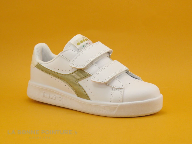 Diadora GAME P PS Girl - White Gold - Basket Fille 2 Scratches - Blanc Or – Image 5