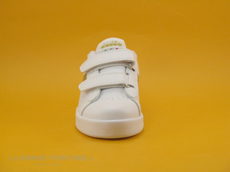 Diadora GAME P TD Girl White Gold - Basket Velcro Fille - Blanc Et Or – Image 4