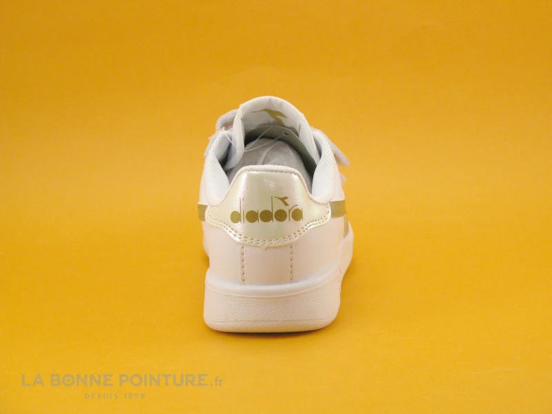 Diadora GAME P PS Girl - White Gold - Basket Fille 2 Scratches - Blanc Or – Image 4