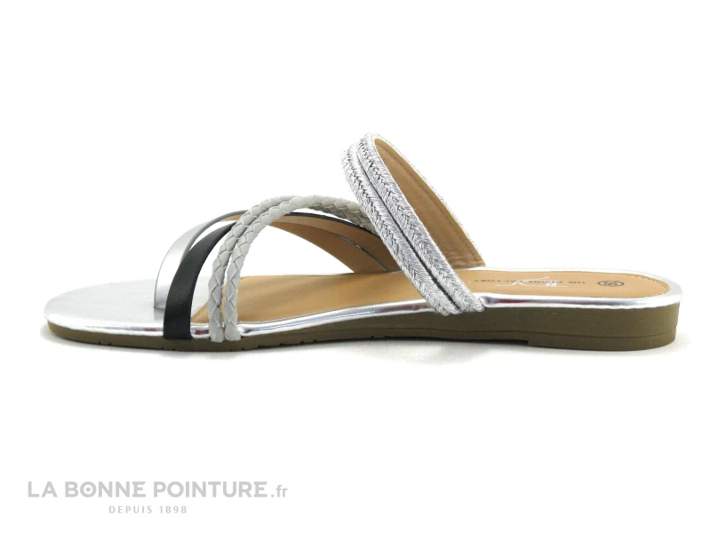 The Divine Factory JL3689 Noir Blanc Argent - Tong Femme – Image 2