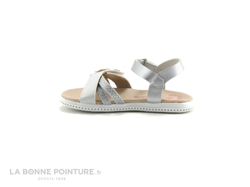 Wipop YVER 26235 Argent Blanc - Fleurs Roses - Nu-pieds Fille – Image 2