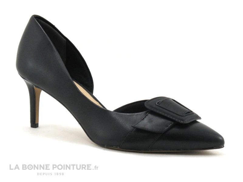 Tamaris 1-22409-28 Black - Escarpin Cuir Noir Talon Haut