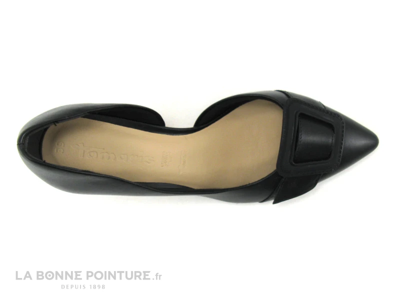 Tamaris 1-22409-28 Black - Escarpin Cuir Noir Talon Haut – Image 6