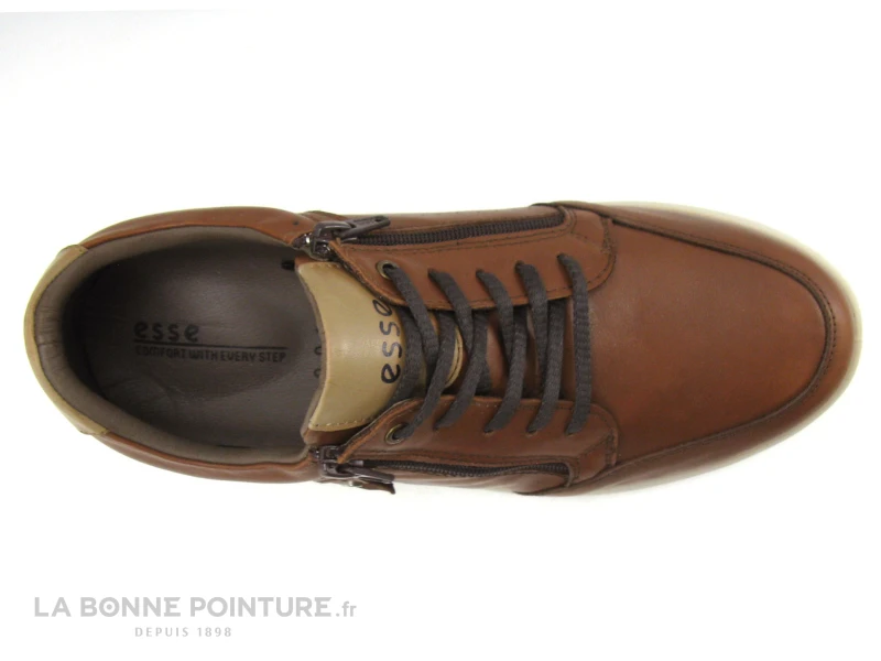 Esse 28715 01 TABA - Chaussure Confort Homme - Marron - Zip Et Lacet – Image 5
