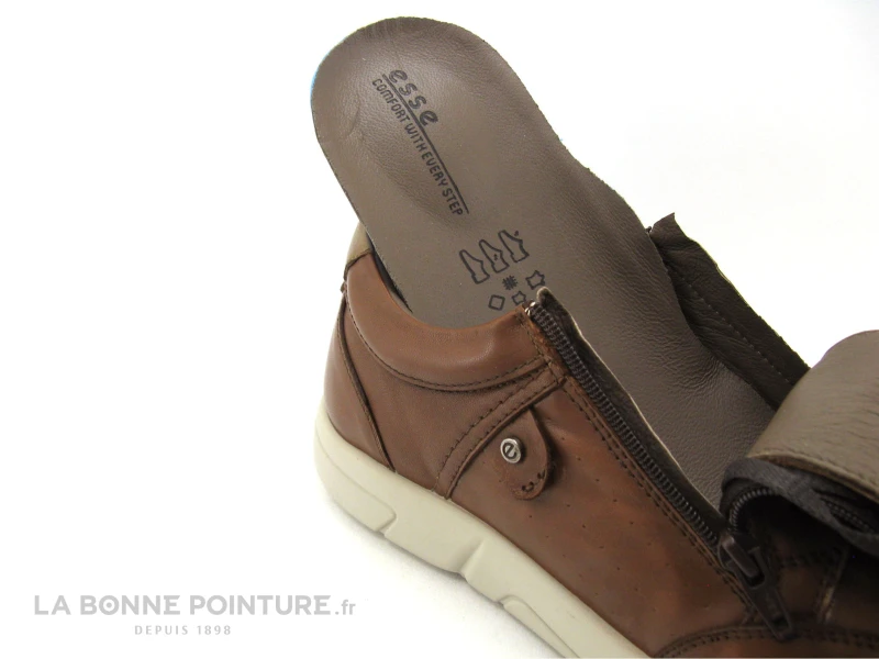 Esse 28715 01 TABA - Chaussure Confort Homme - Marron - Zip Et Lacet – Image 6