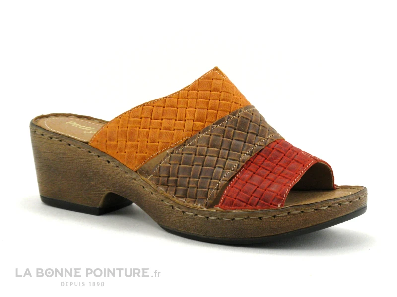 Pedi Girl YVAIR Rouge Safran - Mule Femme Petit Talon – Image 5