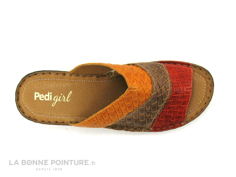 Pedi Girl YVAIR Rouge Safran - Mule Femme Petit Talon – Image 6