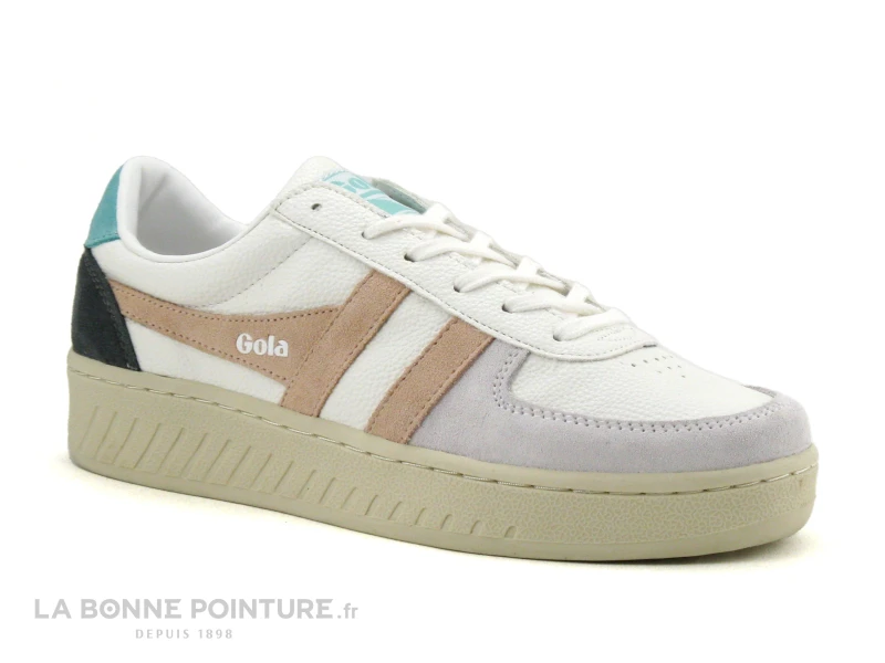 Gola GRANDSLAM Trident - Blanc Rose Vert - Basket Mode Femme – Image 5