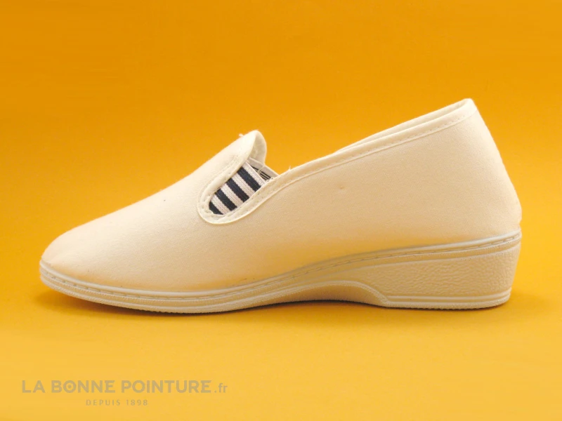 RYB - 102 Elastique - Chausson Femme - Toile Blanche – Image 2