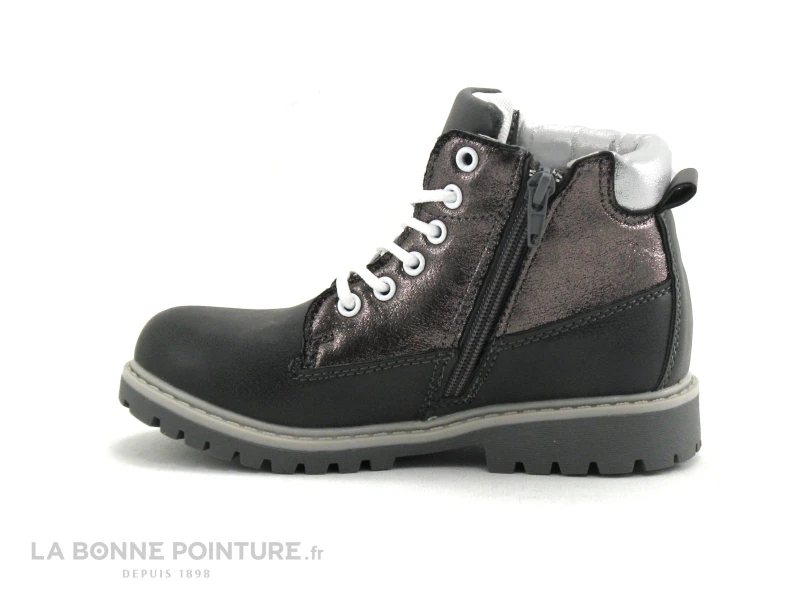 NA Dacieuse 17289 Dark Grey - Boots Fille Argent - Paillettes – Image 3