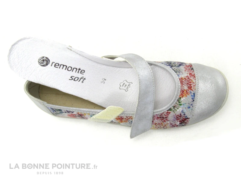 Remonte R7627-40 Ice Multi Grey - Ballerine Velcro Femme – Image 6