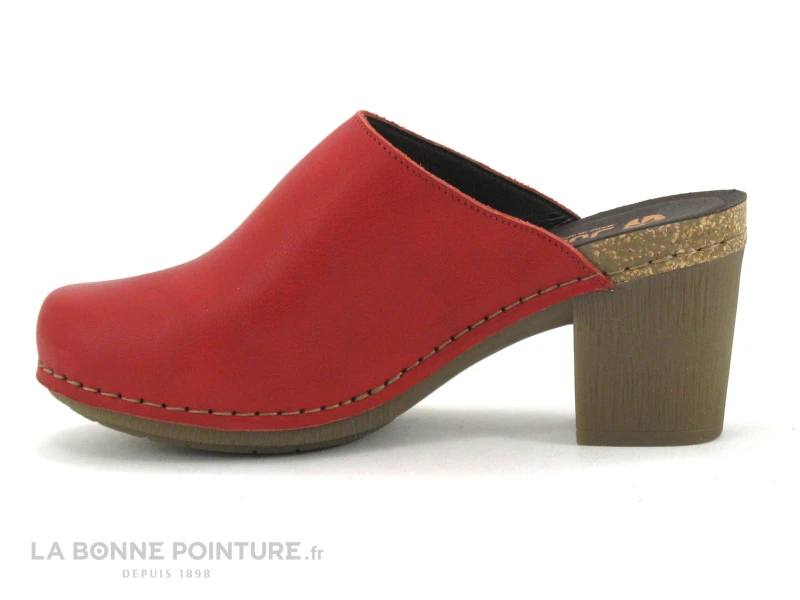 Jungla 7855 Rojo - Sabot Femme Cuir Rouge - Talon Haut – Image 3