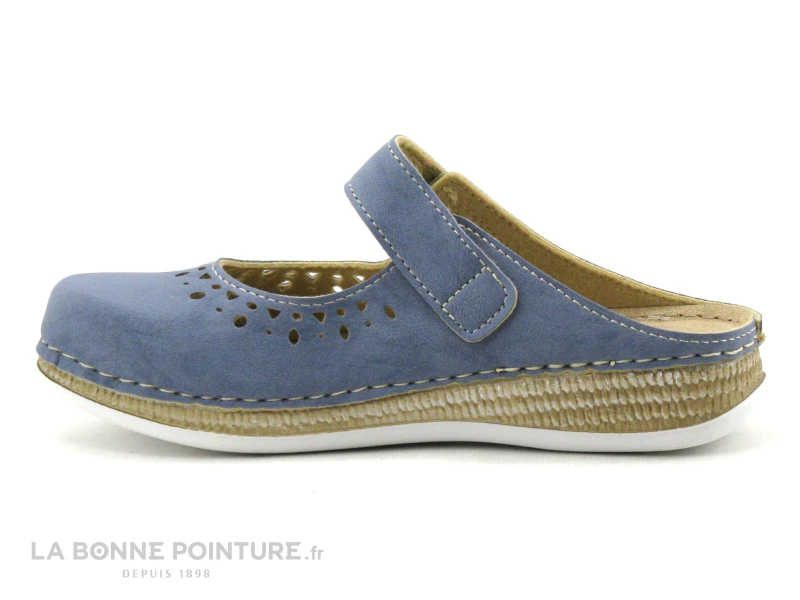 Morans MONCEY 28714 Bleu Jean - Sabot Femme Avec Velcro – Image 3