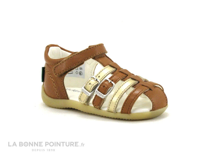 Kickers BIGKRO Camel Or - Sandale Montante Fille