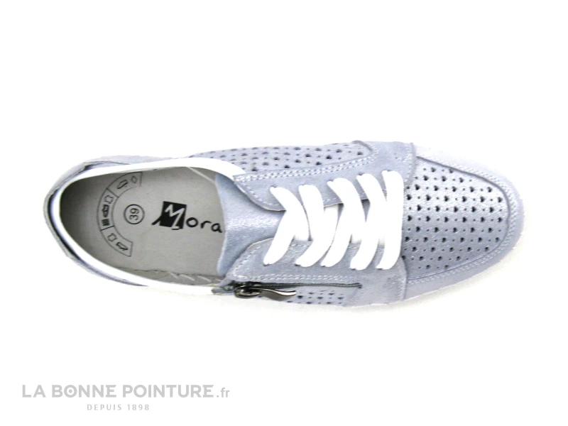 Morans WECK Bleu Ciel - Perforations Coeurs - Chaussure Basse Femme – Image 6