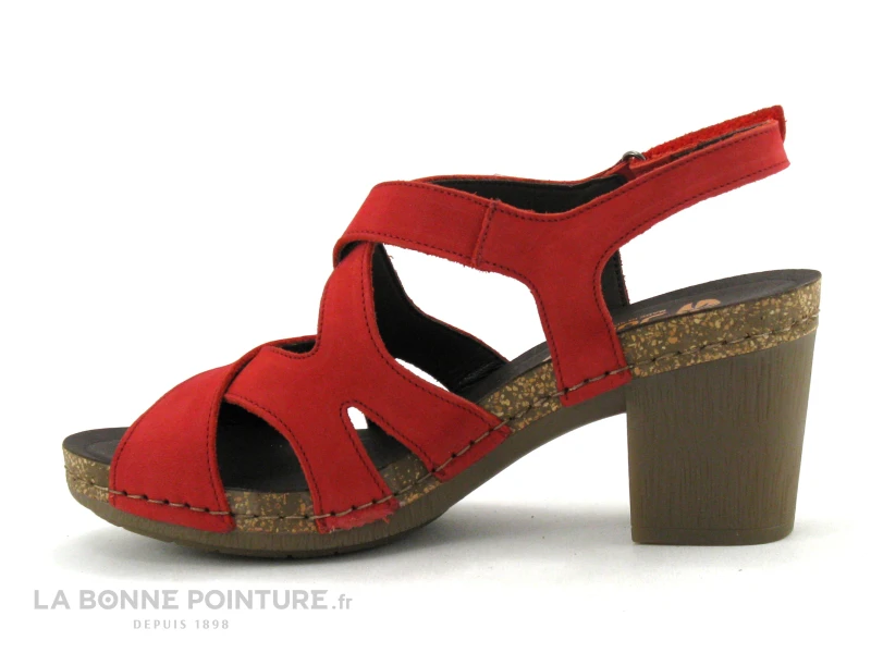 Jungla 8005 - Nu-pieds Femme En Cuir Rouge A Talon Haut – Image 3