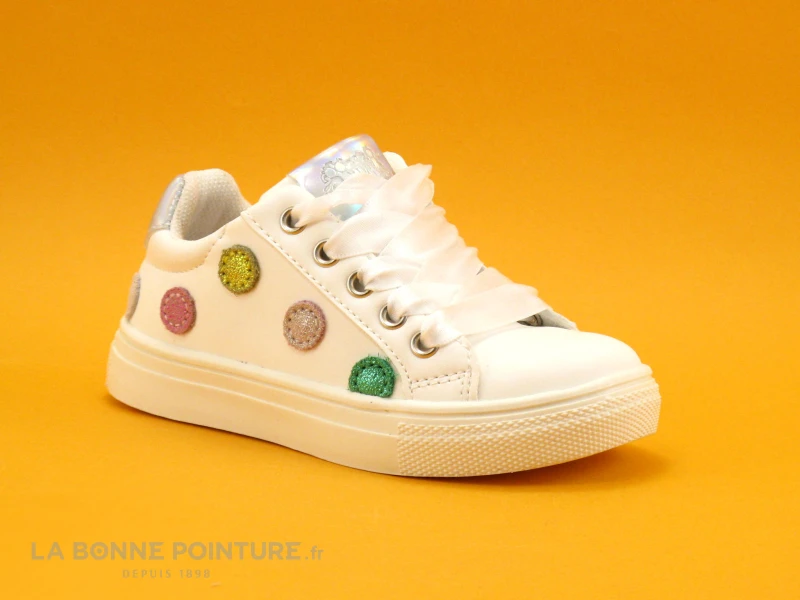 Kouki By Bopy GUICHOU Blanc - Pois Multicolores - Baskets Fille – Image 4