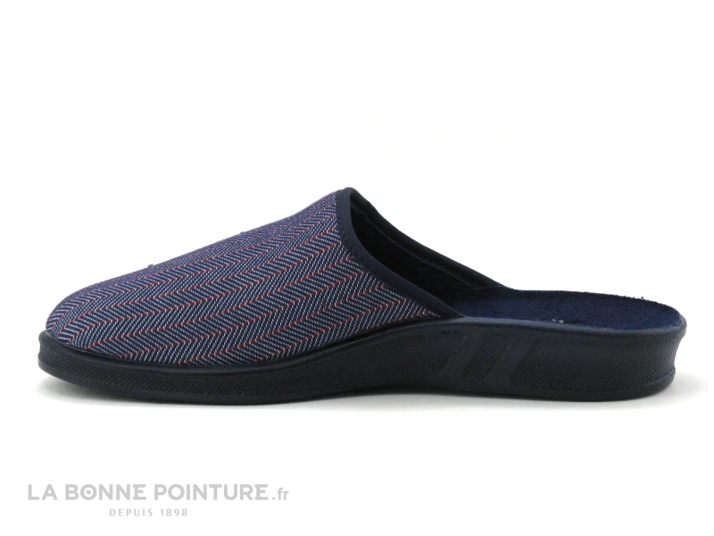 Airplum FABRICE Marine - Rayures Rouges - Pantoufle Mule Homme – Image 2