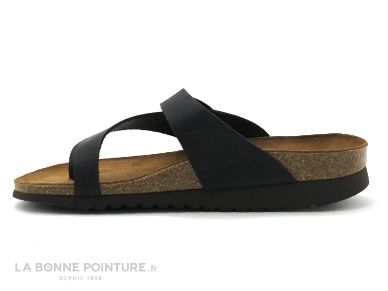 Inter Bios 7119 Negro - Tong Cuir Noir - Bride Reglable – Image 3