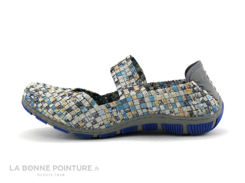 Rock Spring CAPETOWN Bleu Metal - Argent - Ballerine Elastique Tresse – Image 3