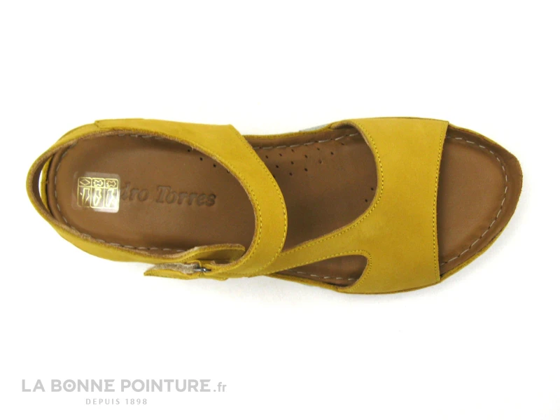 Pedro Torres 3094 Kayisi Nubuck - Sandale Femme Cuir Jaune – Image 6