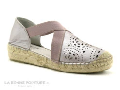 Fabiolas M105704 Rose Metallise - Espadrille Cuir Rose