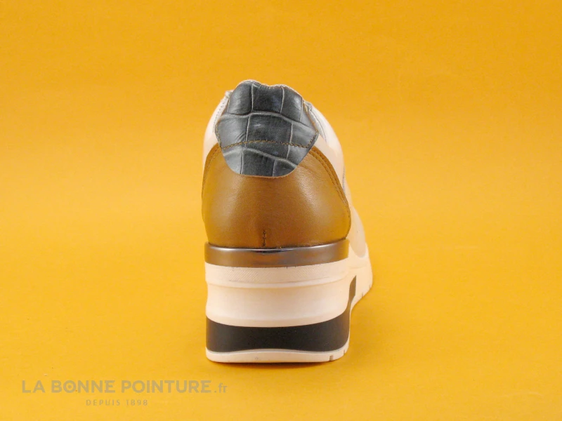 Brans 13538GHI - Gris - Camel - Bleu Croco - Basket Compensee Femme – Image 4