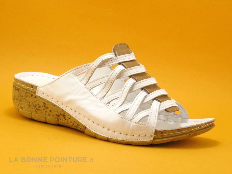 Karyoka DADOU Blanc - Mule Femme - Talon Compense – Image 4