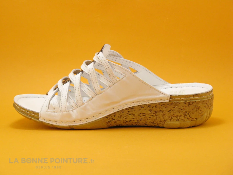 Karyoka DADOU Blanc - Mule Femme - Talon Compense – Image 3