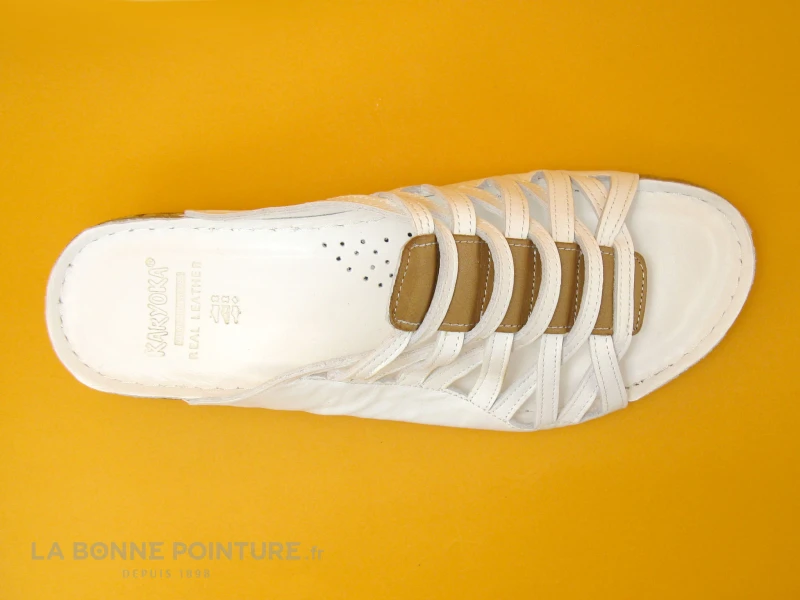 Karyoka DADOU Blanc - Mule Femme - Talon Compense – Image 5