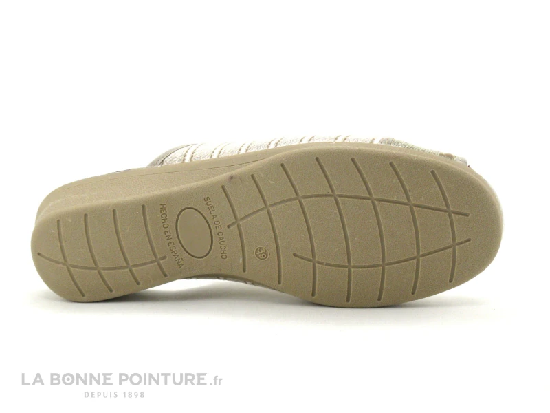 Zels 9294 Tabacco - Pantoufle Mule Beige - Argent - Rayures – Image 4